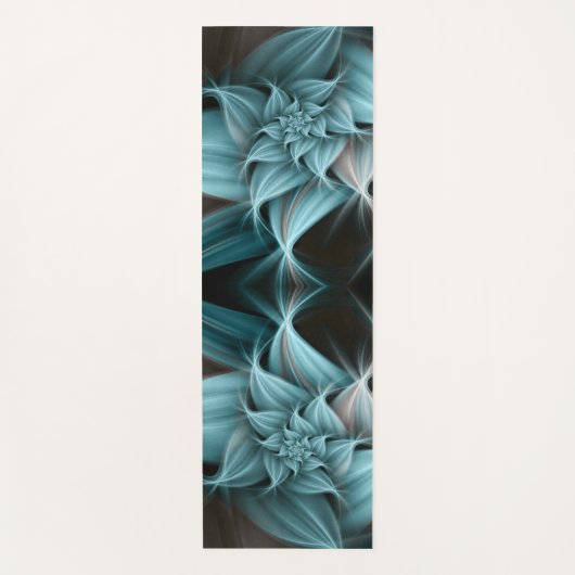 ターコイズフラワー素晴らしフラクタル ヨガマット (正面)