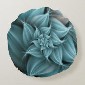 ターコイズフラワー素晴らしフラクタル ラウンドクッション (裏面)