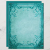 ターコイズフレームスクラップブック作りクラフト紙 (正面/裏面)