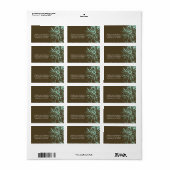 ターコイズフローラのブラウン差出人住所ラベル。 ラベル (フルシート)