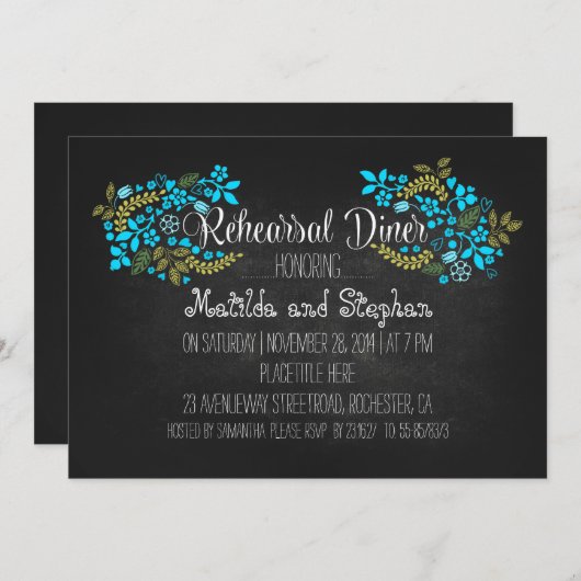 ターコイズフローラの下稽古 招待状 (正面/裏面)