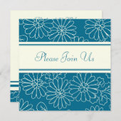 ターコイズフローラの結婚誓い更新招待状 招待状 (正面/裏面)