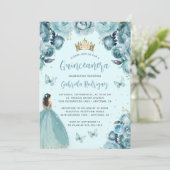 ターコイズフローラウォーターカラープリンセスキンセアニラ 招待状 (スタンド正面)