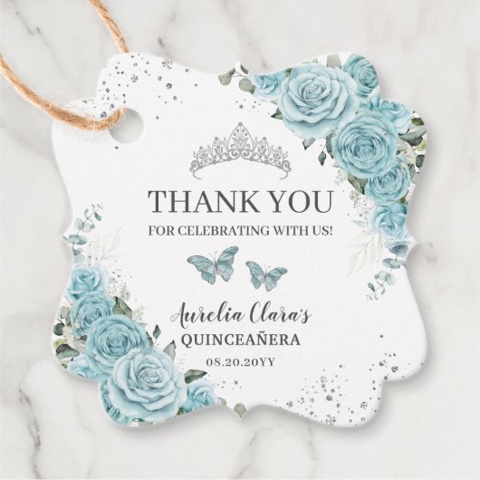 ターコイズフローラキンセアニェラスウィート16蝶 フェイバータグ (正面)