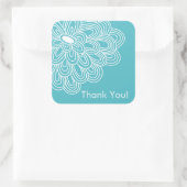 ターコイズフローラサンクユーブライダルシャワーのお願い スクエアシール (バッグ)