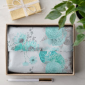 ターコイズフローラシリーズデザイン2 薄葉紙 (ギフト)