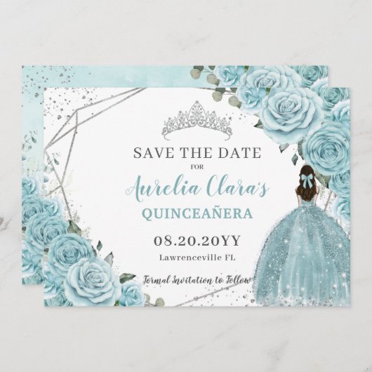 ターコイズフローラシルバーキンセアニェラSweet sixteen セーブザデート (正面/裏面)