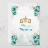 ターコイズフローラプリンセス金ゴールドクラウンキニャネラ 招待状 (裏面)