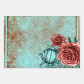 ターコイズフローラポット ラッピングペーパーシート (正面3)