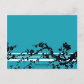 ターコイズフローラ日付の結婚ポストカードの保存 案内ポストカード (裏面)