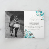 ターコイズフローラ水彩詩の写真母の日 カード (内部)