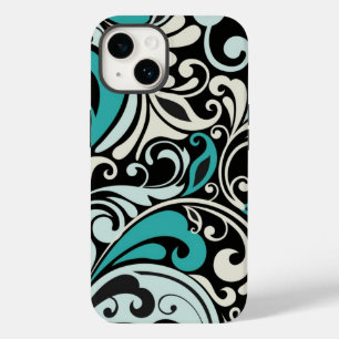 ターコイズフローラ渦巻き旋回iPhone 14ケース Case-Mate iPhone 14ケース