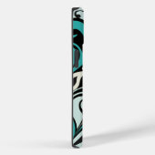 ターコイズフローラ渦巻き旋回iPhone 14ケース Case-Mate iPhoneケース (裏面 / 右)