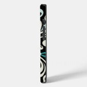 ターコイズフローラ渦巻き旋回iPhone 14ケース Case-Mate iPhoneケース (裏面 / 左)