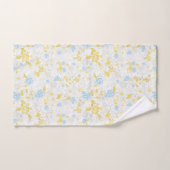 ターコイズフローラ花継ぎ目パターン バスタオルセット (ハンドタオル)