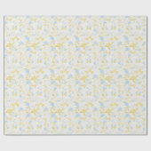 ターコイズフローラ花継ぎ目パターン ラッピングペーパー (フラット)