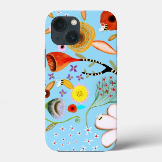 ターコイズフローラiPhone/iPadケース Case-Mate iPhoneケース (裏面)