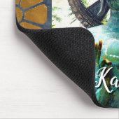 ターコイズブッダアンティーク金ゴールドモザイク写真名 マウスパッド (コーナー)