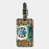 ターコイズブッダフォトピース引用文アンティークモザイク ラゲッジタグ (正面縦)