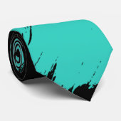ターコイズブモダンラシ黒の背景 ネクタイ (ロール)