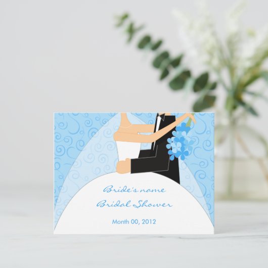 ターコイズブライダルシャワーアドバイスカード アドバイスカード (スタンド正面)