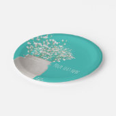 ターコイズブライダルシャワーメイスンジャー&バビーズブレス ペーパープレート (アングル)