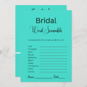 ターコイズブライダル単語スクランブルゲーム 招待状 (正面/裏面)