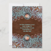 ターコイズブラウンウエスタンカントリーリタイオメントパーティー 招待状 (裏面)