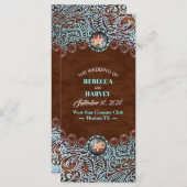 ターコイズブラウンカウボーイウェスタンウェディングプログラム (正面/裏面)