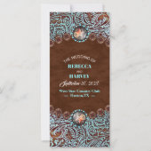 ターコイズブラウンカウボーイウェスタンウェディングプログラム (正面)