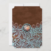 ターコイズブラウンカウボーイウェスタンブライダルシャワー 招待状 (裏面)