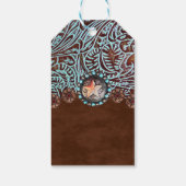 ターコイズブラウンカウボーイカントリー結婚ウエスタン ギフトタグ (裏面)