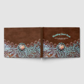 ターコイズブラウンカウボーイカントリー結婚ウエスタン ゲストブック (全面)