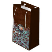 ターコイズブラウンカウボーイカントリー結婚ウエスタン スモールペーパーバッグ (裏面アングル)