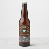 ターコイズブラウンカウボーイカントリー結婚ウエスタン ビールラベル (正面)