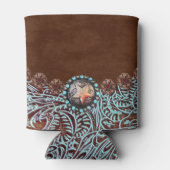 ターコイズブラウンカウボーイカントリー結婚ウエスタン 缶クーラー (裏面)