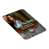 ターコイズブラウンカントリー西の日付を保存 マグネット (右側)