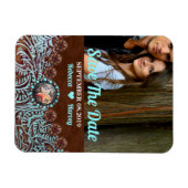 ターコイズブラウンカントリー西の日付を保存 マグネット (横)