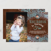 ターコイズブラウンカントリー西バースデーパーティー 招待状 (正面/裏面)