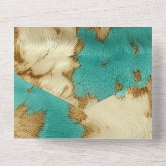 ターコイズブラウンクリームアニマルコウィドウェスタン オールインワン招待状 (裏面)