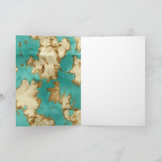 ターコイズブラウンクリームアニマルコウィドウェスタン カード (内部)