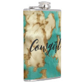 ターコイズブラウンクリームアニマルコウィドウェスタン フラスク (右)