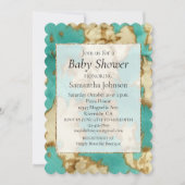 ターコイズブラウンクリームアニマルコウィドウェスタン 招待状 (正面)