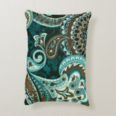 ターコイズブラウンヴィンテージペイズリー アクセントクッション (裏面(縦))