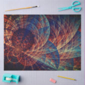 ターコイズブラウン抽象芸術フラクタル15デクページ 薄葉紙 (クラフト)