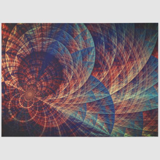 ターコイズブラウン抽象芸術フラクタル15デクページ 薄葉紙 (正面)