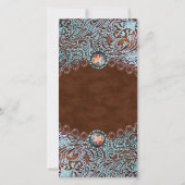 ターコイズブラウン結婚カントリー感謝していズユー サンキューカード (裏面)