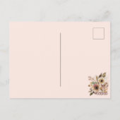 ターコイズブラウン金ゴールドコウィドディアー〔雄ジカの〕枝角フローラ ポストカード (裏面)