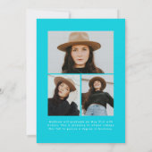 ターコイズブラシスクリプト4写真卒業 案内状 (裏面)