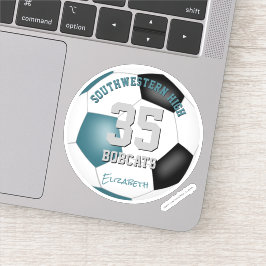 ターコイズブラックのチームカラー子供サッカーバンクエットプレゼント シール